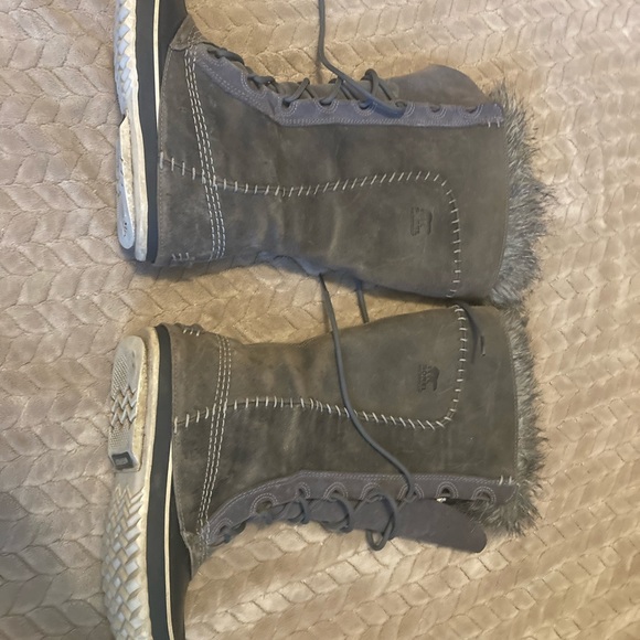 Sorel Women’s 8 Cate the Great Faux Fur Leather Lace Up Winter Boots - Picture 2 of 7